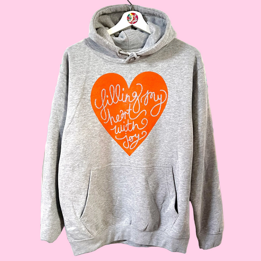 filling my heart with joy pullover hoodie - light grey
