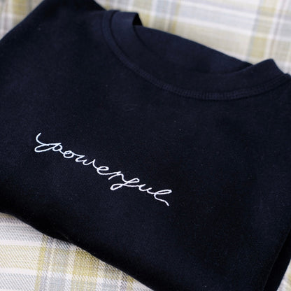 powerful embroidered sweatshirt - navy