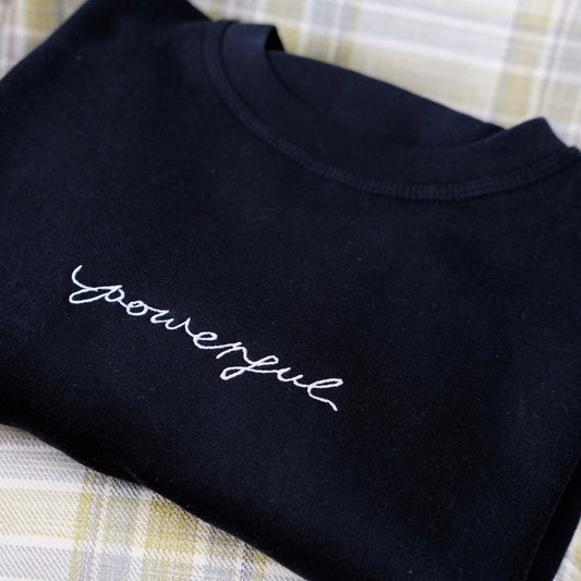 powerful embroidered sweatshirt - navy
