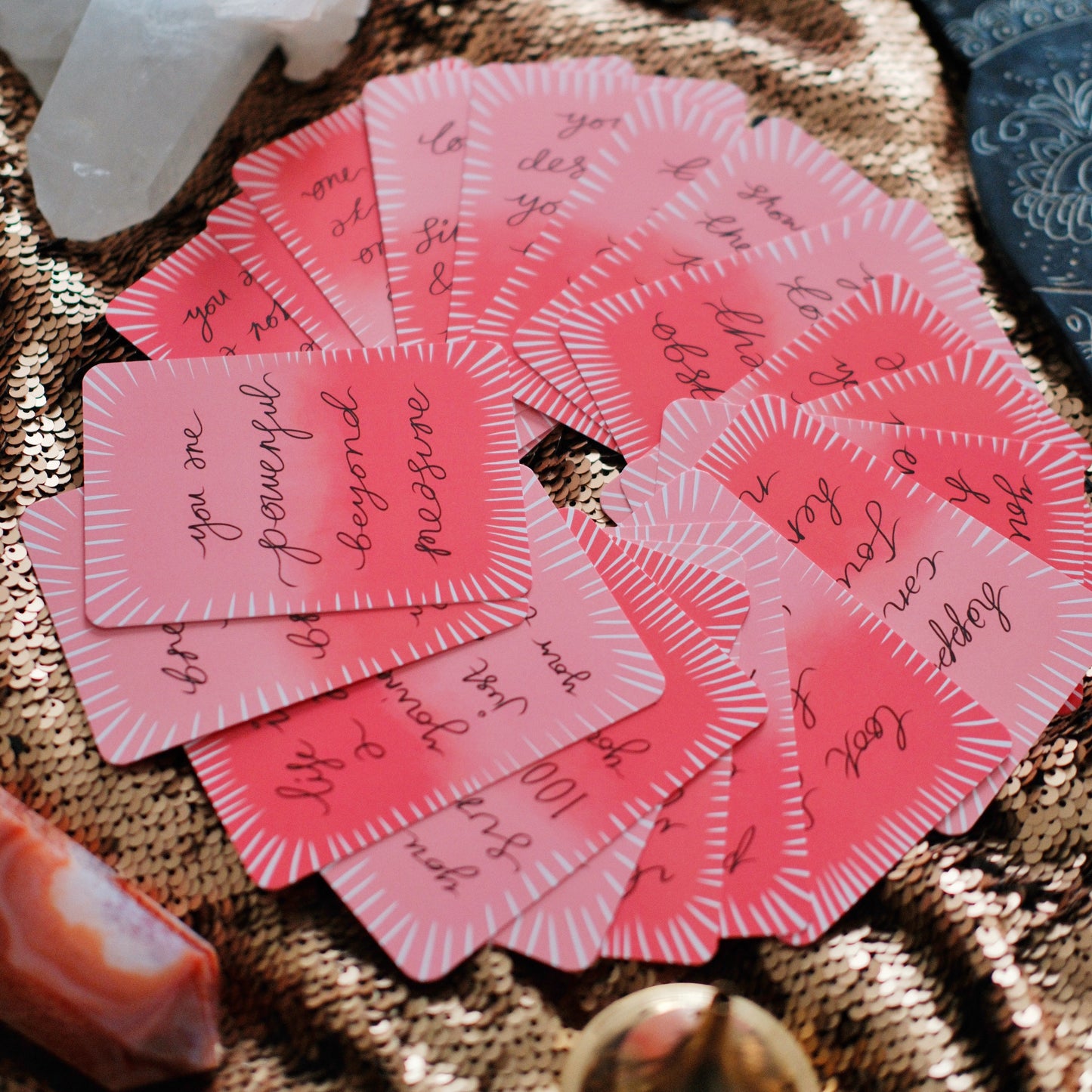 affirmation card & crystals set
