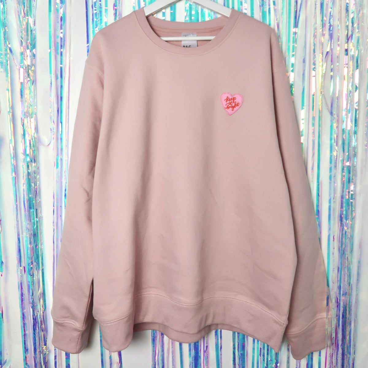 keep it bright embroidered sweatshirt - light pink