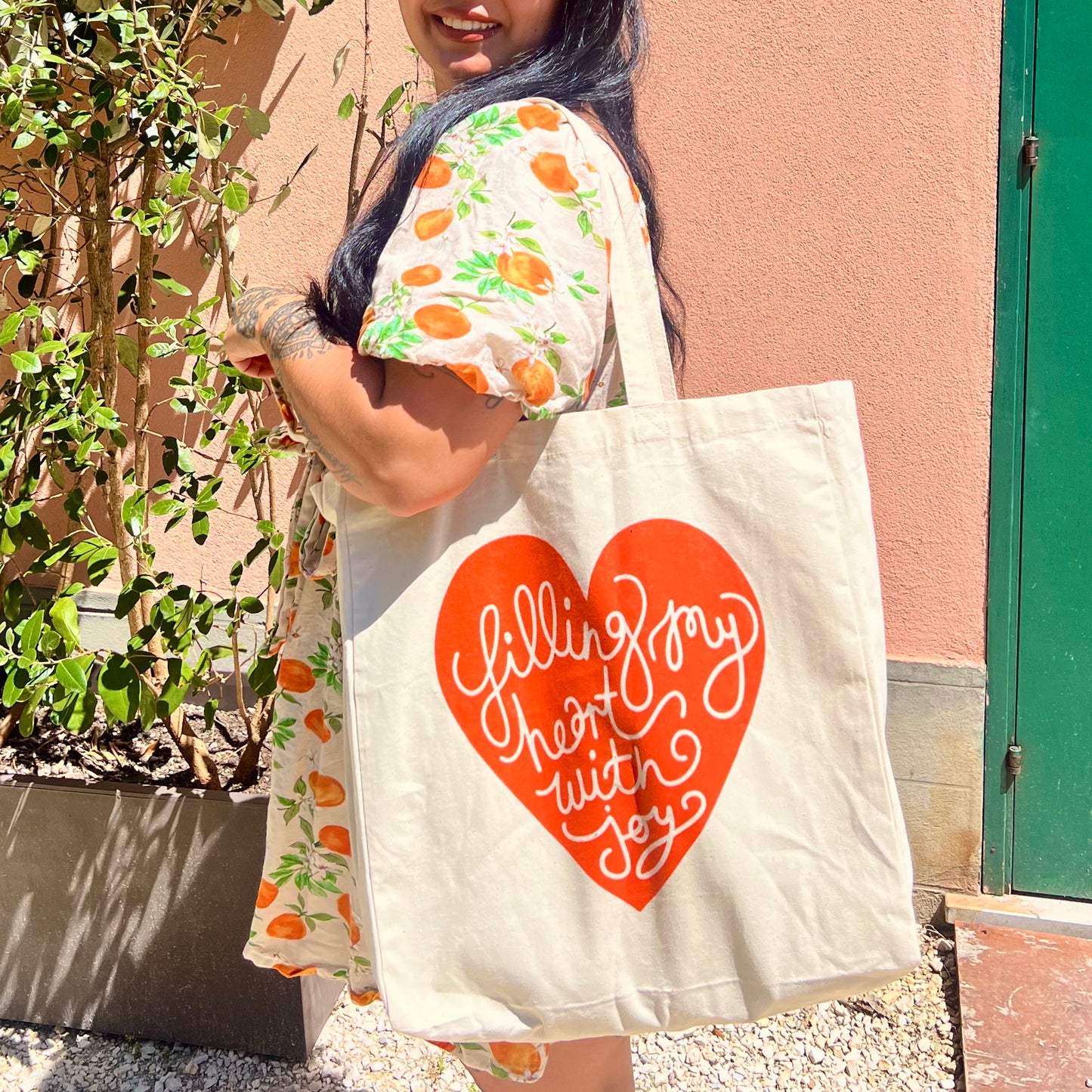 filling my heart with joy - large tote bag