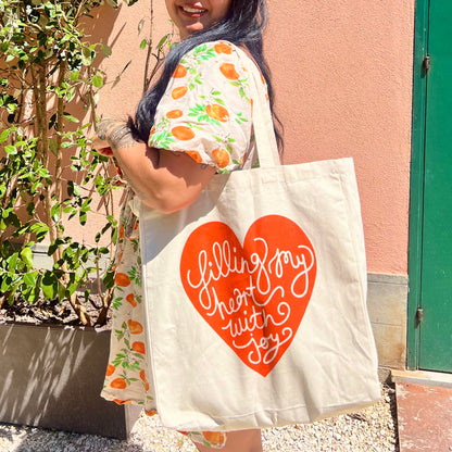 filling my heart with joy - large tote bag