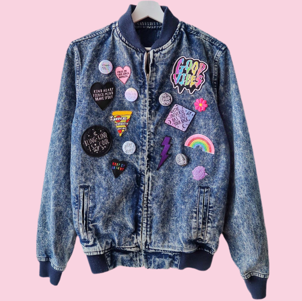 the 'super mix' denim bomber jacket