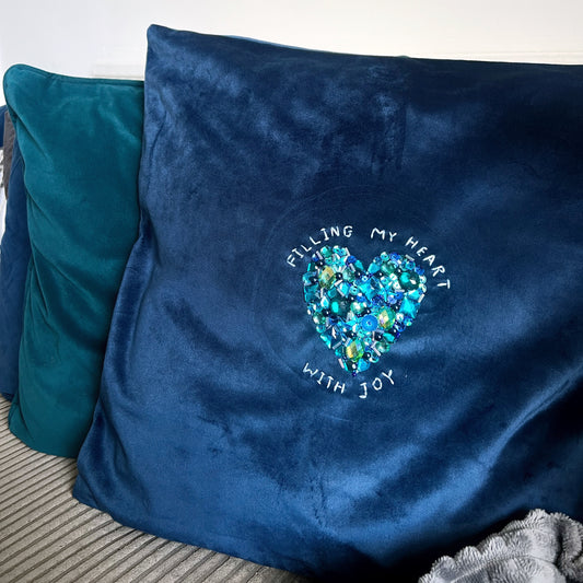 filling my heart with joy embellished cushion