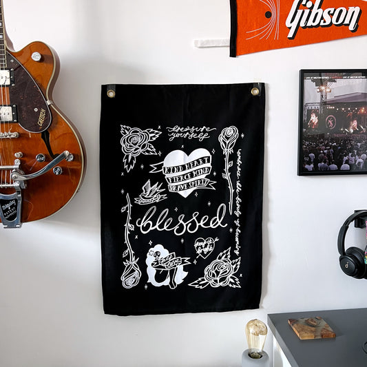 tattoo flash wall hanging - black