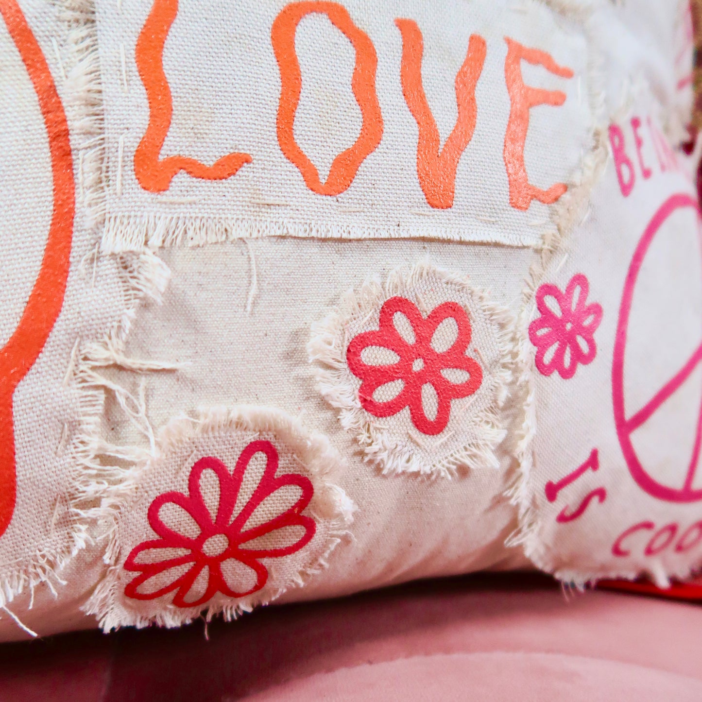 hippie heart cushion