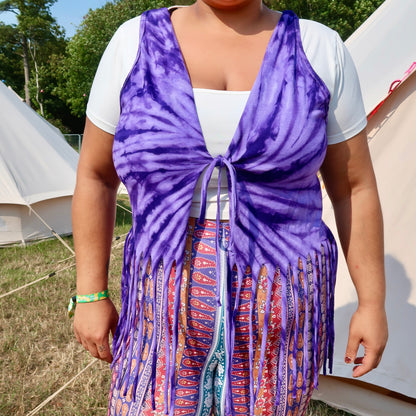 kind heart, fierce mind, brave spirit tassel waistcoat top