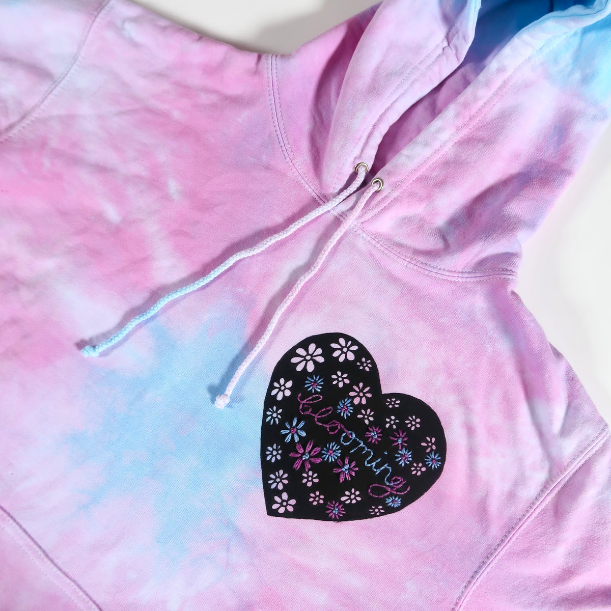 blooming tie dye hoodie