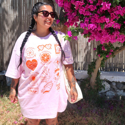 brighter days t-shirt - pink & orange