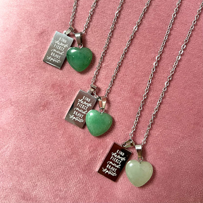 kind heart fierce mind brave spirit crystal necklaces