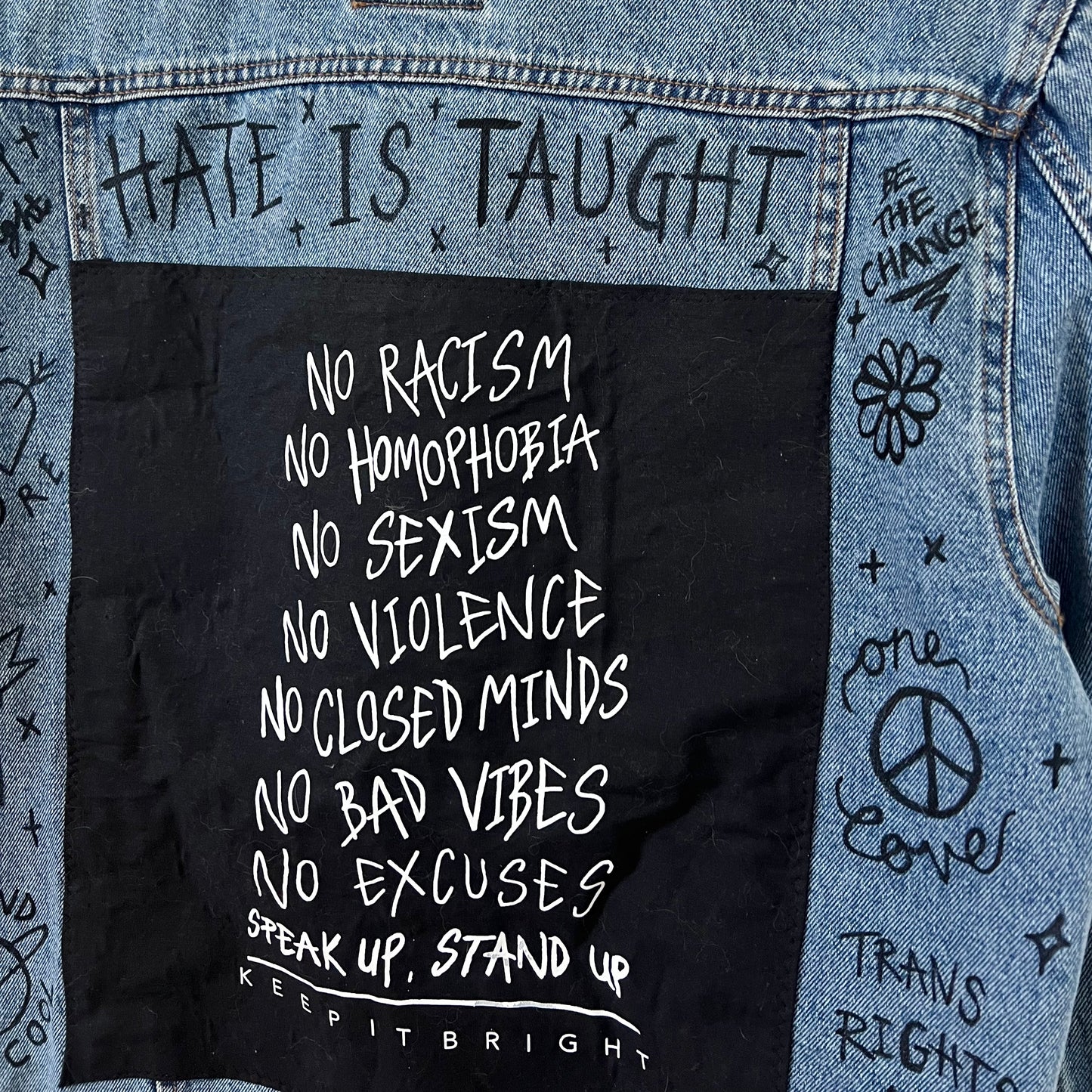 stand up, speak up denim jacket