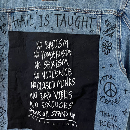stand up, speak up denim jacket