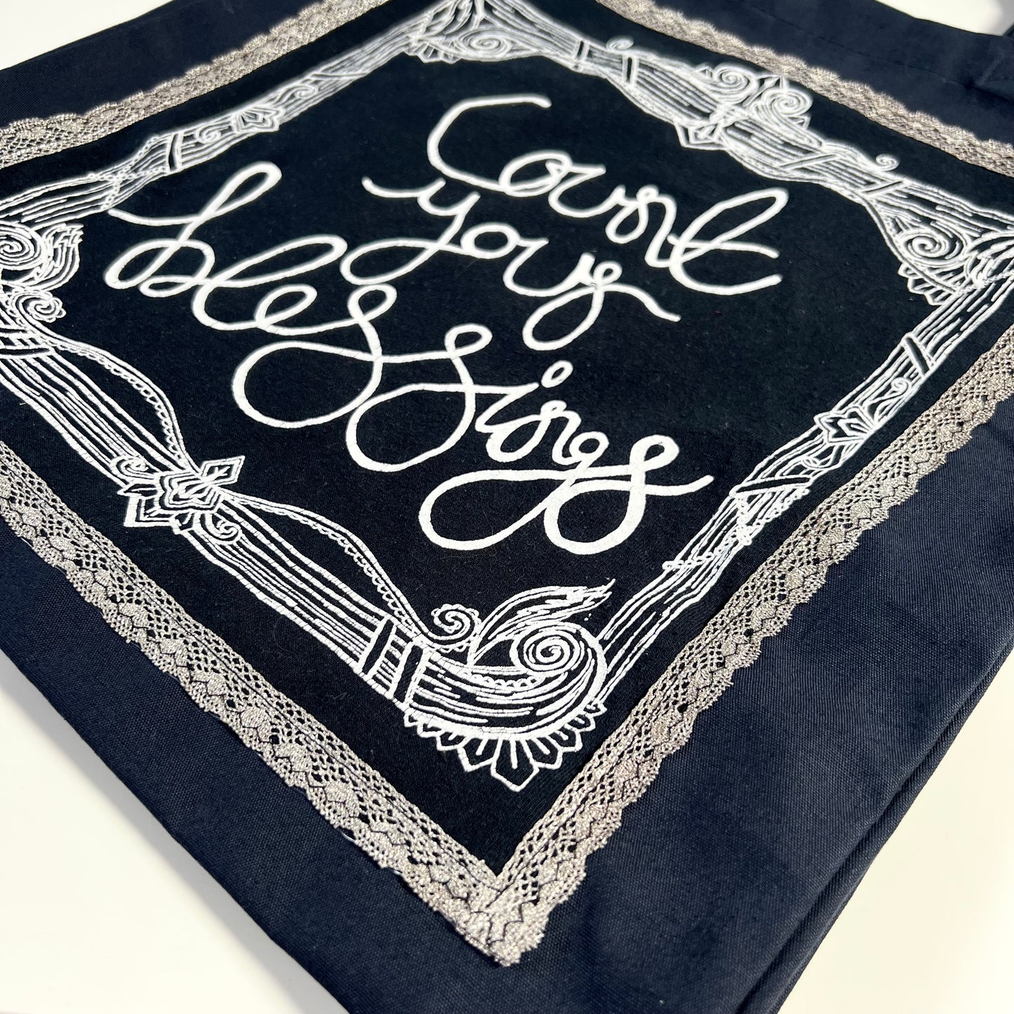 count your blessings tote bag - navy