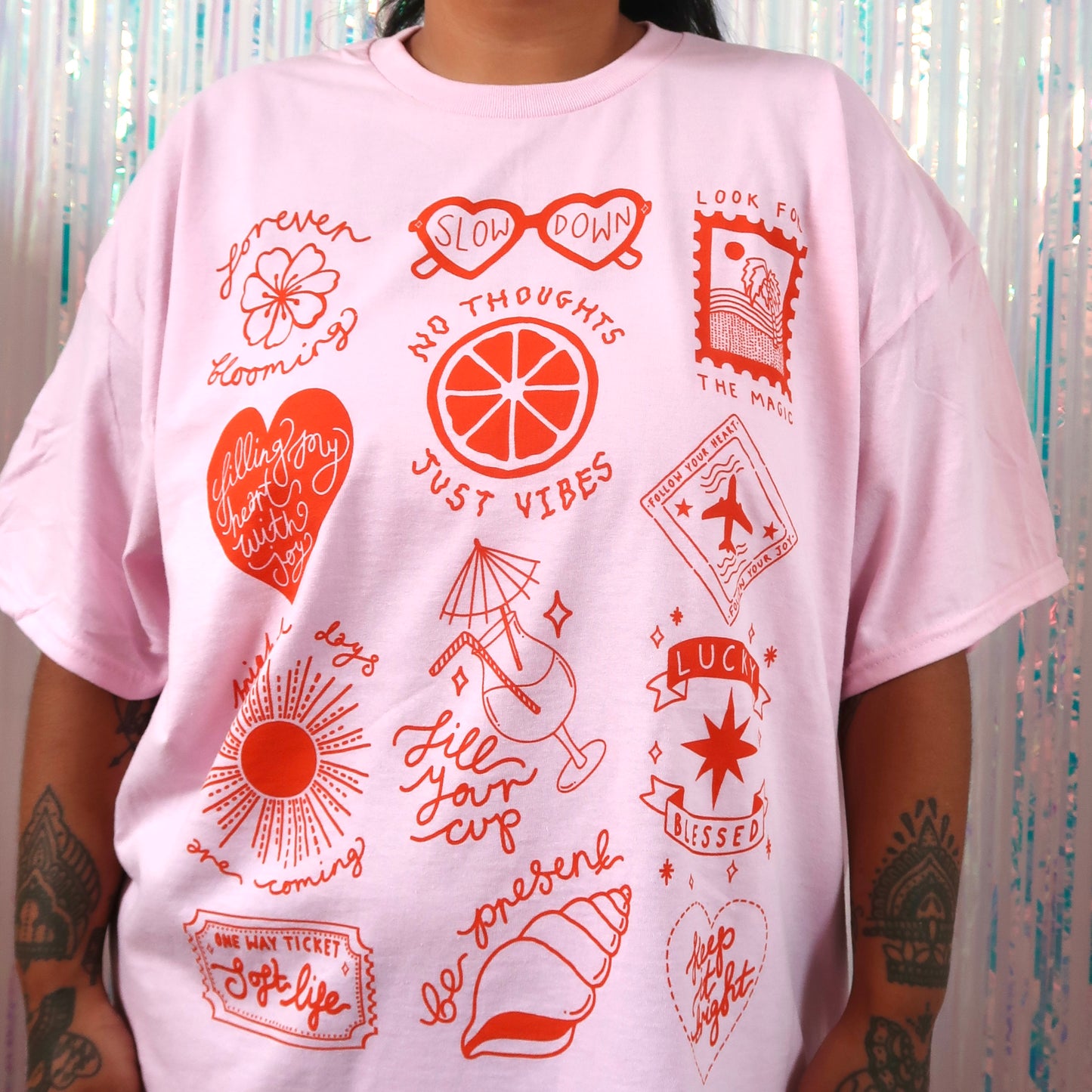brighter days t-shirt - pink & orange