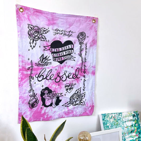 tattoo flash wall hanging - waves