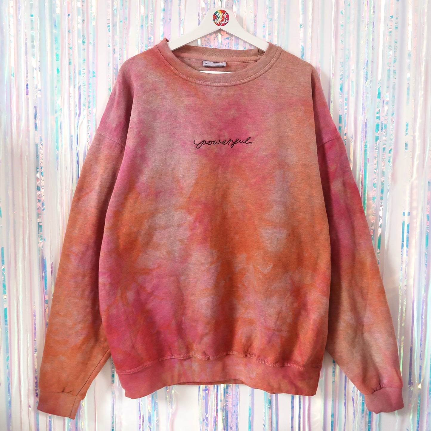 powerful embroidered sweatshirt - tie dye