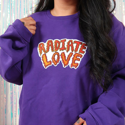 radiate love embroidered sweatshirt - purple