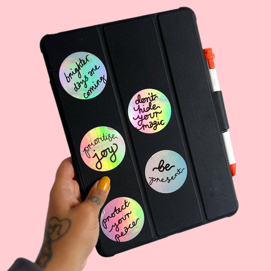round holographic stickers