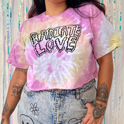 radiate love tie-dye t-shirt - pastel fade