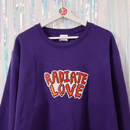 radiate love embroidered sweatshirt - purple