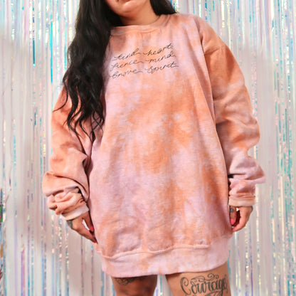 kind heart, fierce mind, brave spirit sweatshirt - tie dye