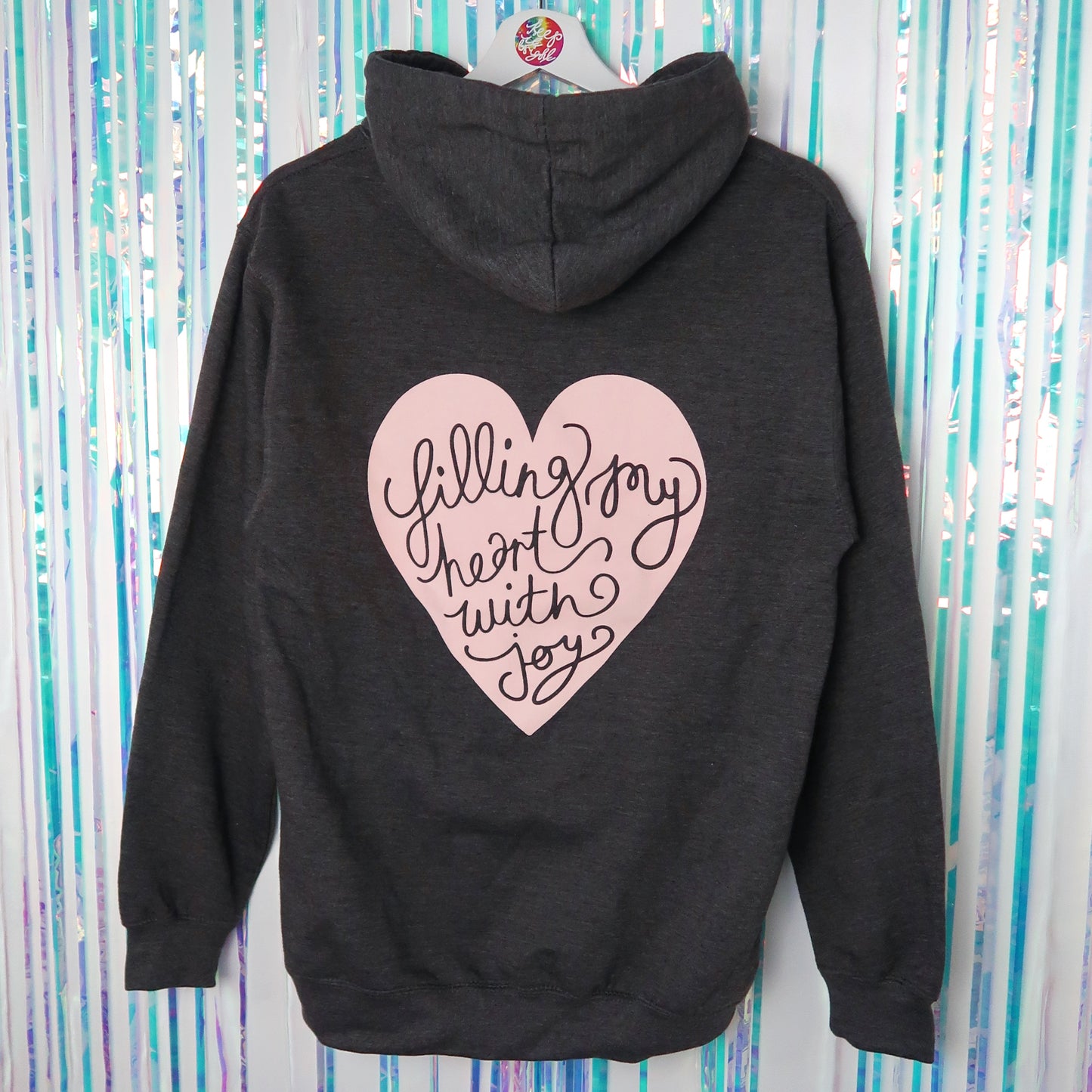 filling my heart with joy pullover hoodie - grey