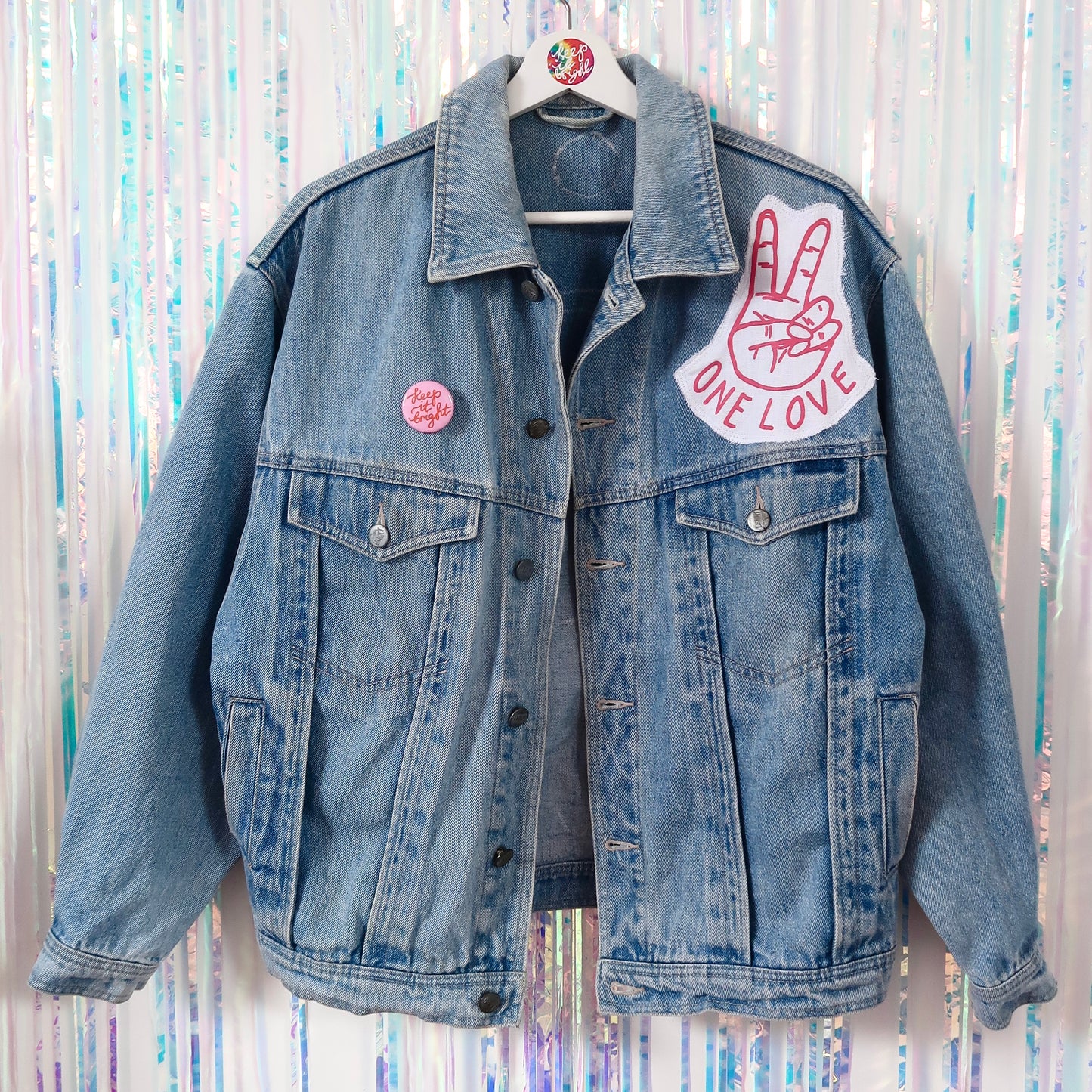 hippie heart denim jacket
