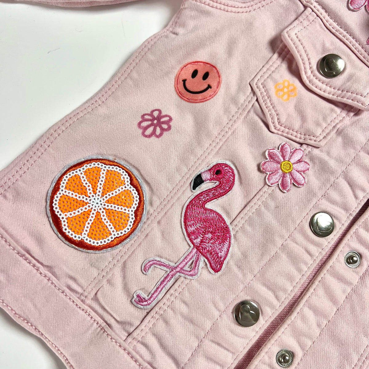 ‘flower power’ kids denim jacket