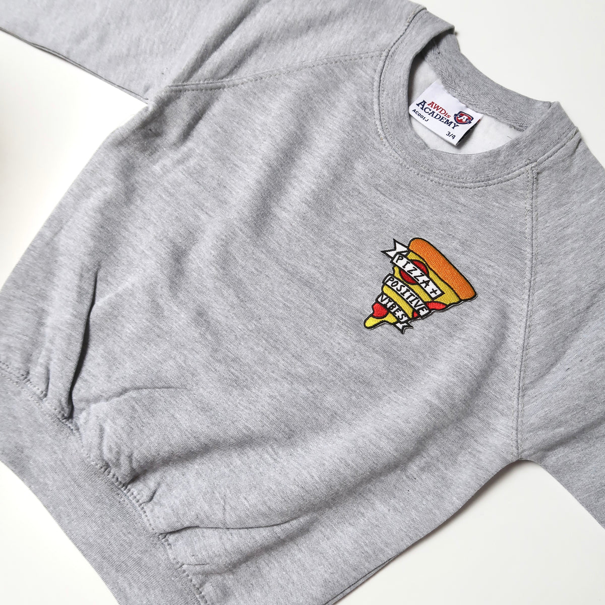 pizza & positive vibes - kids sweatshirt - grey