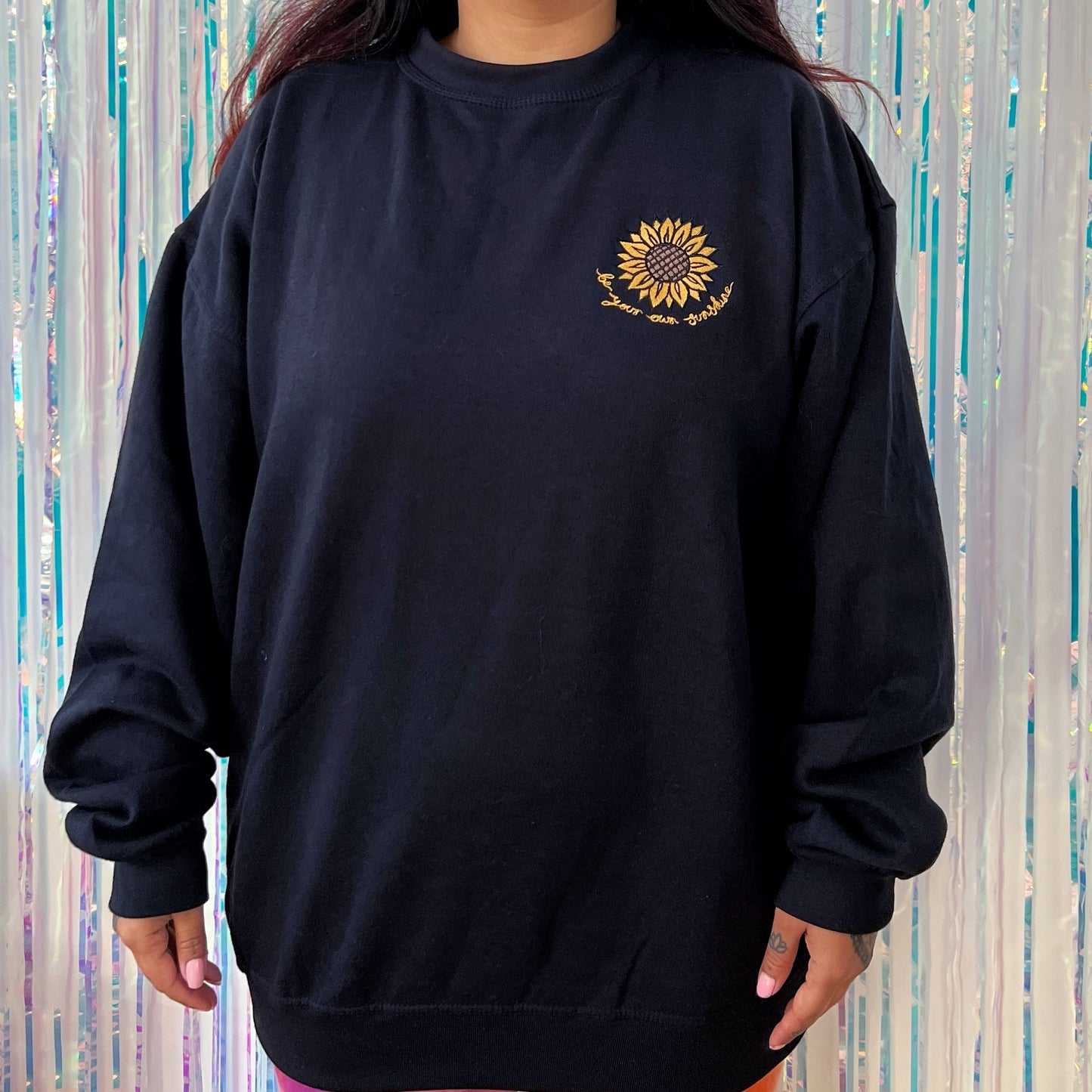 be your own sunshine embroidered sweatshirt - navy