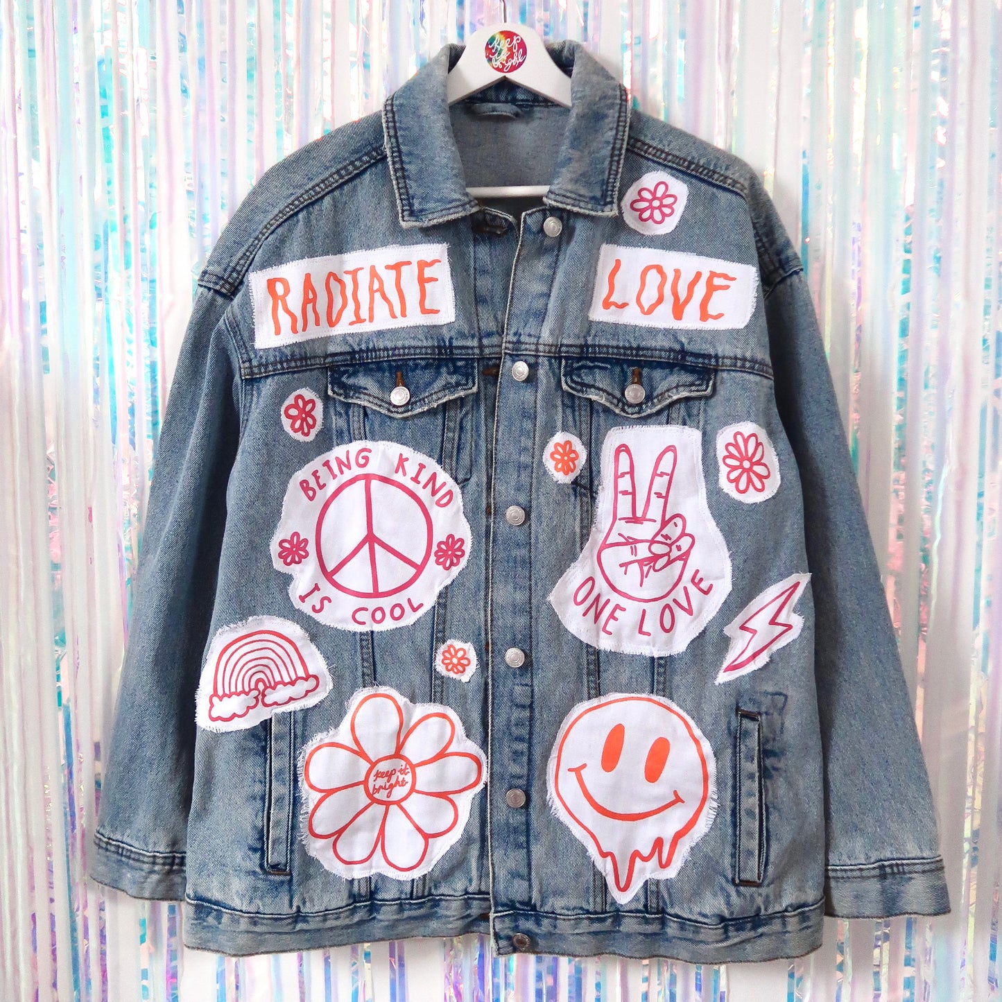 hippie heart denim jacket