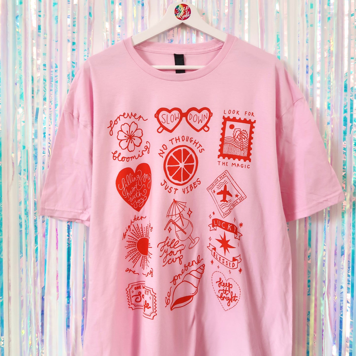 brighter days t-shirt - pink & orange