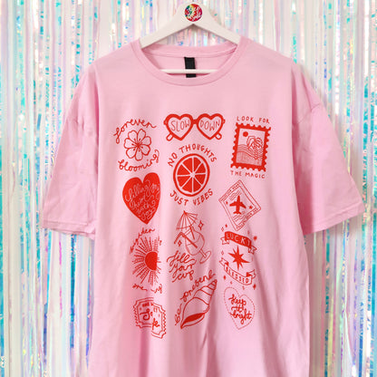 brighter days t-shirt - pink & orange