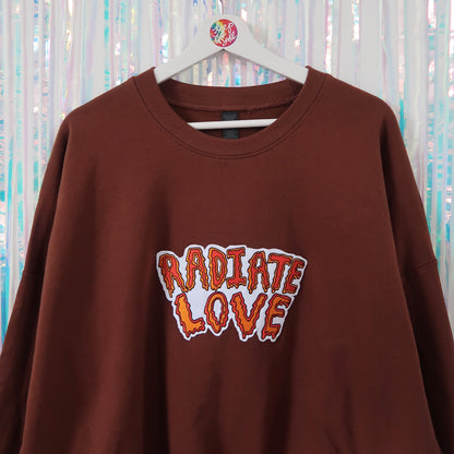 radiate love embroidered sweatshirt - chocolate