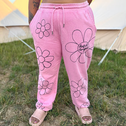 flower power lounge pants - pink