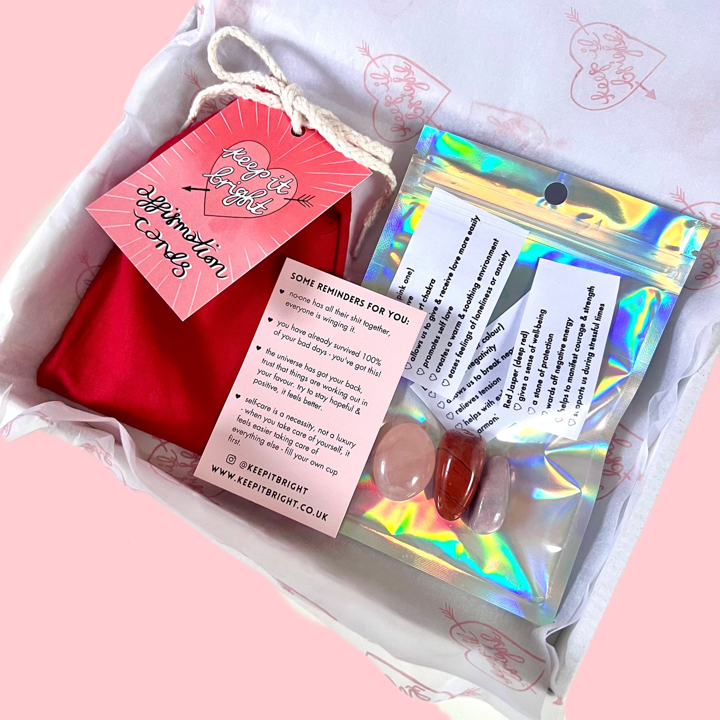 affirmation card & crystals set