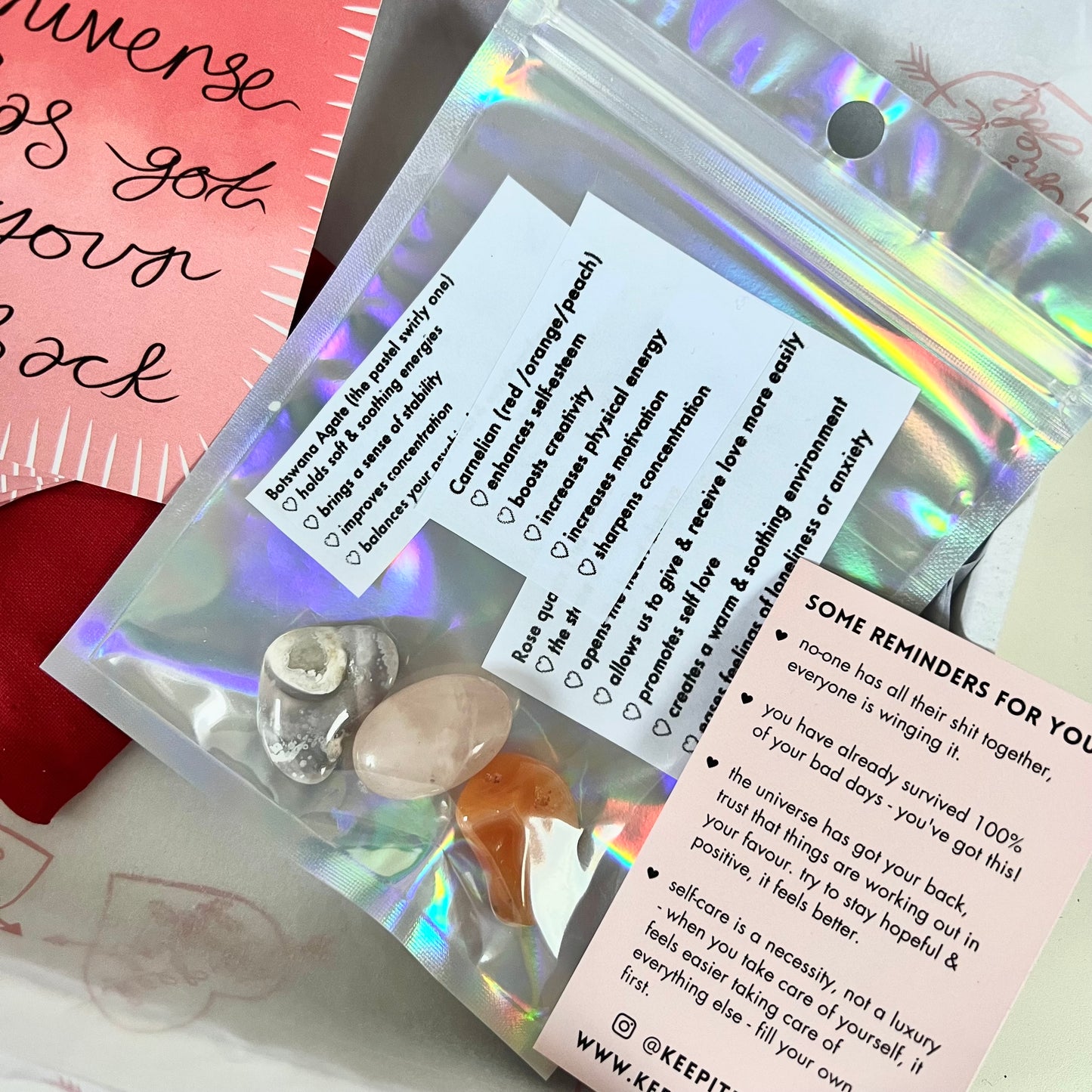 affirmation card & crystals set