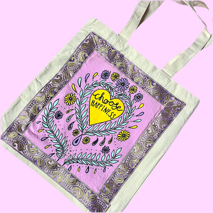 choose happiness tote bags | 4 colours