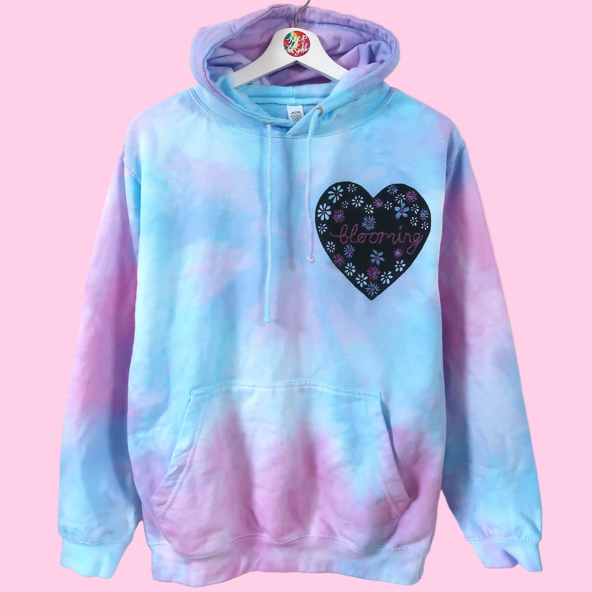 blooming hand-embroidered hoodie