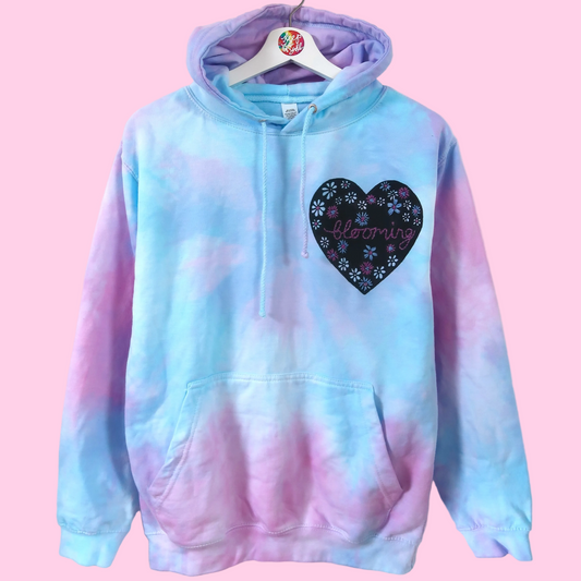 blooming hand-embroidered hoodie