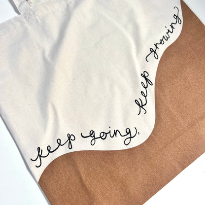 keep going, keep growing tote bag - tan