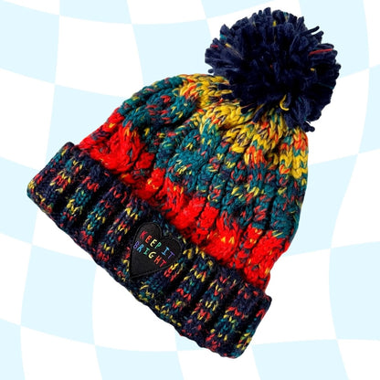 keep it bright multicolour bobble hat