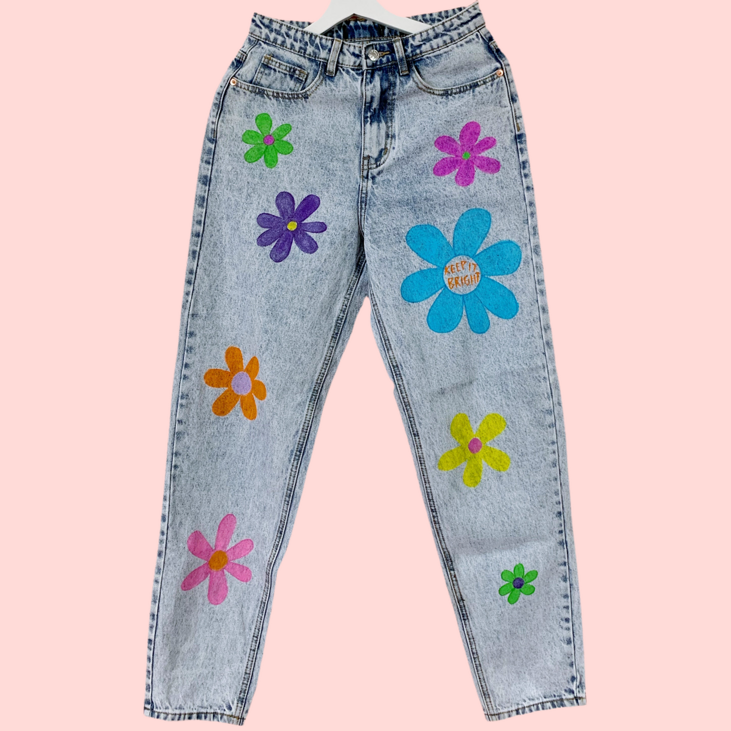 flower power mom jeans
