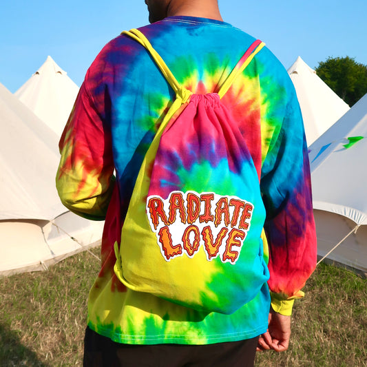 radiate love tie dye bag