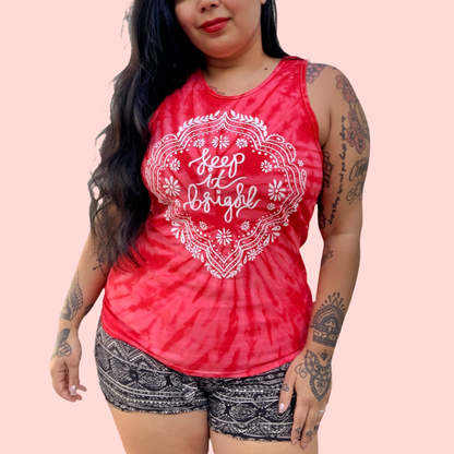 keep it bright tie dye vest top - red