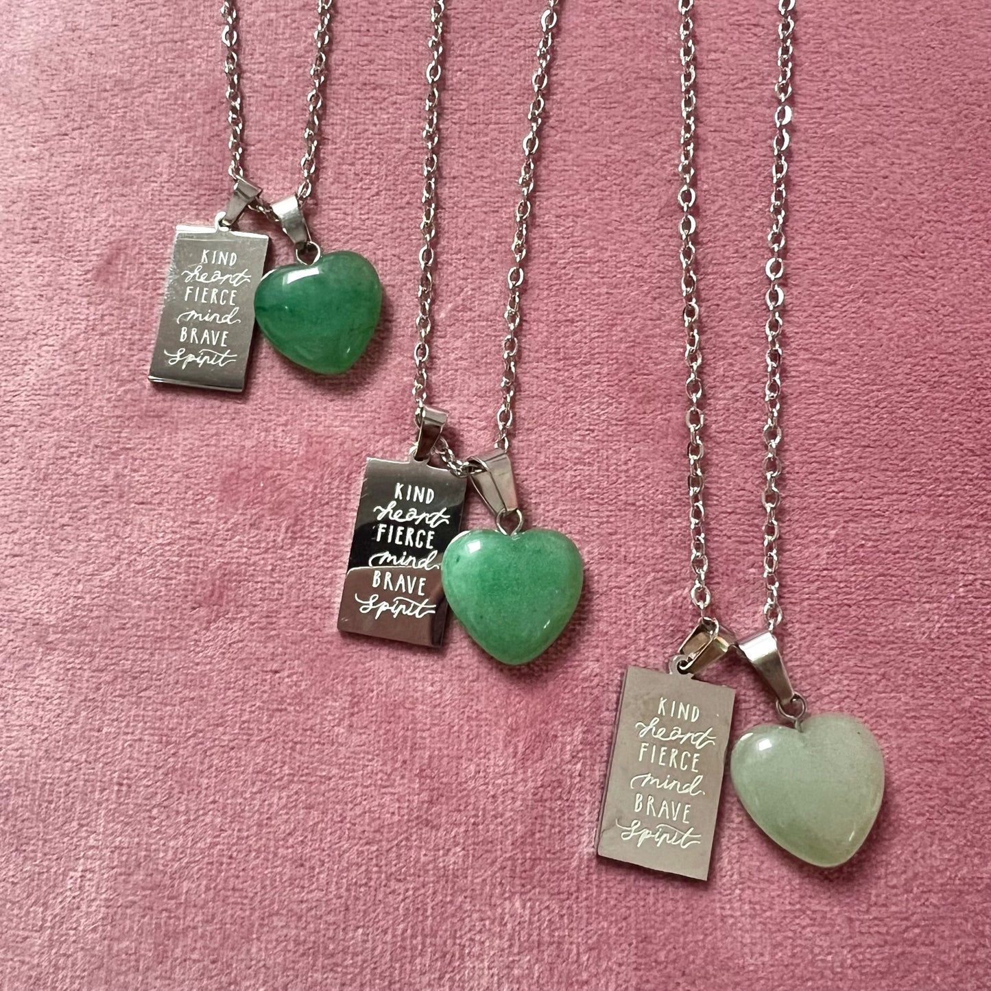 kind heart fierce mind brave spirit crystal necklaces