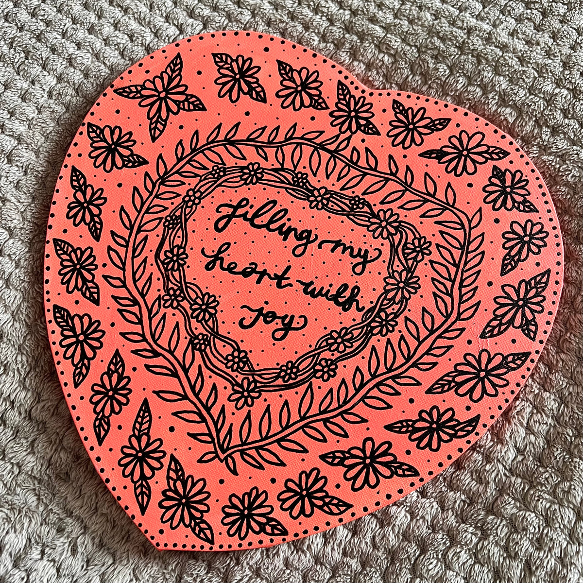 filling my heart with joy - heart canvas