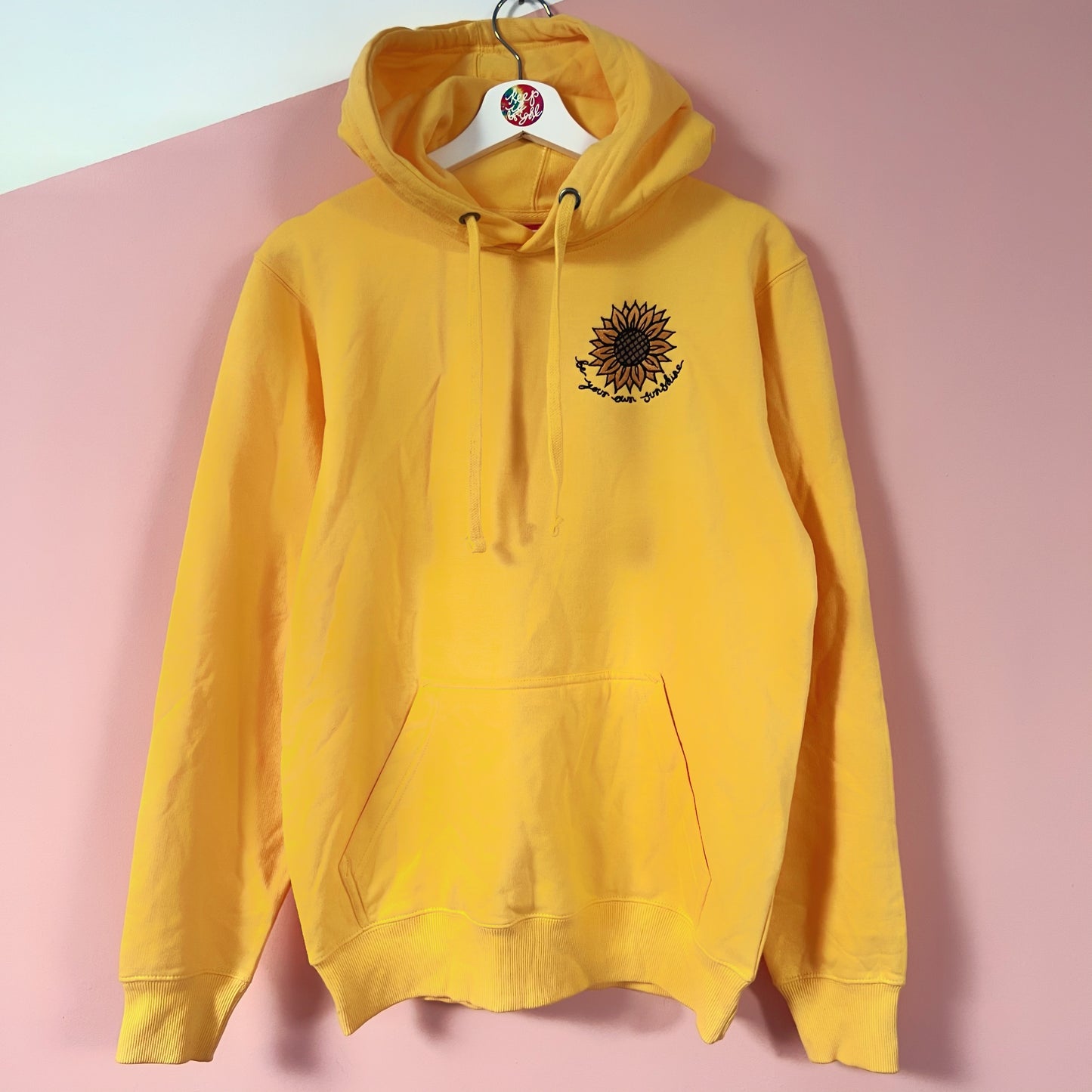 be your own sunshine embroidered hoodie - yellow