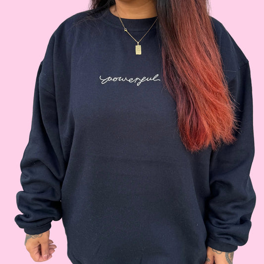 powerful embroidered sweatshirt - navy